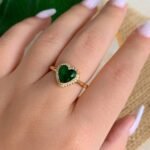 ⁦خاتم من الاحجار الكريمه على شكل قلب⁩ - الصورة ⁦3⁩