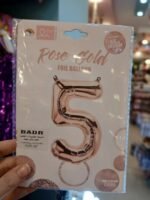 ⁦بلالين هيليوم ارقام لون روز جولد⁩ - الصورة ⁦5⁩