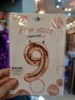 ⁦بلالين هيليوم ارقام لون روز جولد⁩ - الصورة ⁦10⁩